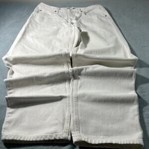 Y2K 2000s Anchor Blue Relaxed White Jeans 36x32 Baggy Hamilton Baggie Loose VTG